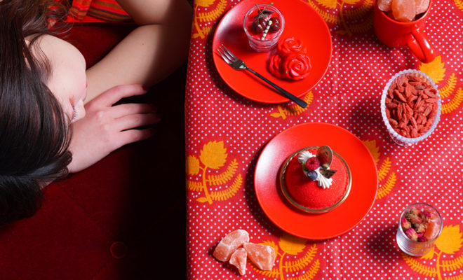 Les champs 赤い画像